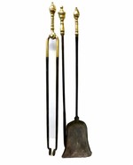 Set of George III Brass Fireplace Tools, Circa 1800