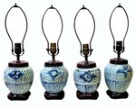 Collection of Chinese Ginger Jar Lamps, 19th Century