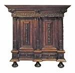 Dutch Carved Oak and Rosewood Kas 18th / 19th C