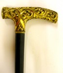 Victorian Gold Walking Stick, 19th Century