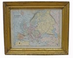 Map of Europe in a 19th Century Giltwood Frame
