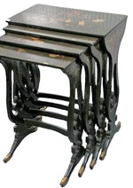 Chinese Export Japanned Nesting Tables, 19th C