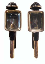 Pair of American Silver Plated Carriage Lamps 19th C
