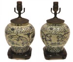 Pair of Chinese Export Tongzhi Lamps Circa 1860