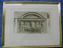 French Architectural Engraving Dated 1863 Paris