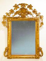 Italian Rococo Giltwood Looking Glass Mirror 18th Century