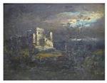 Italian Architectural Landscape Oil on Board 19th Century