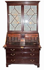 George III Mahogany Bureau Bookcase 18th Century