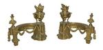 Pair of Louis XVI Style Ormolu Chenets 19th C