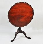 George III Carved Mahogany Pie Crust Tea Table, 18th C