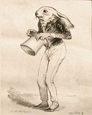 1867 Grandville Engraving, Rabbit
