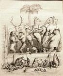 1867 Grandville Engraving, Social Gathering