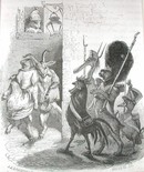 1867 Grandville Engraving, Street Scene