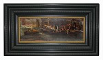 Italian 18th Century Oil on Panel Harbour Scene