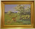 Knud Reinhold Nielsen (Danish 1891-1984) Oil Deer