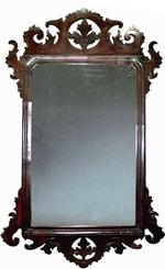 18th Century American or English Mahogany Mirror