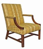 George III Mahogany  Library Arm Chair 18th Century