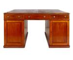 George III Style Leather and Mahogany Partners Desk 