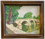 Henri D'Abadie (French 1867) Oil of Pont Neuf C.1925